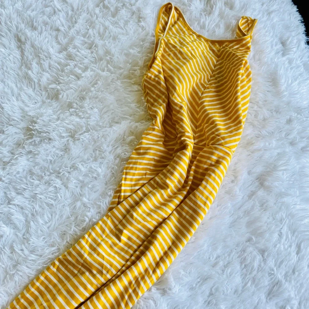 Old Navy girls dress sz XL NEW mustard yellow color w white stripes swim cover